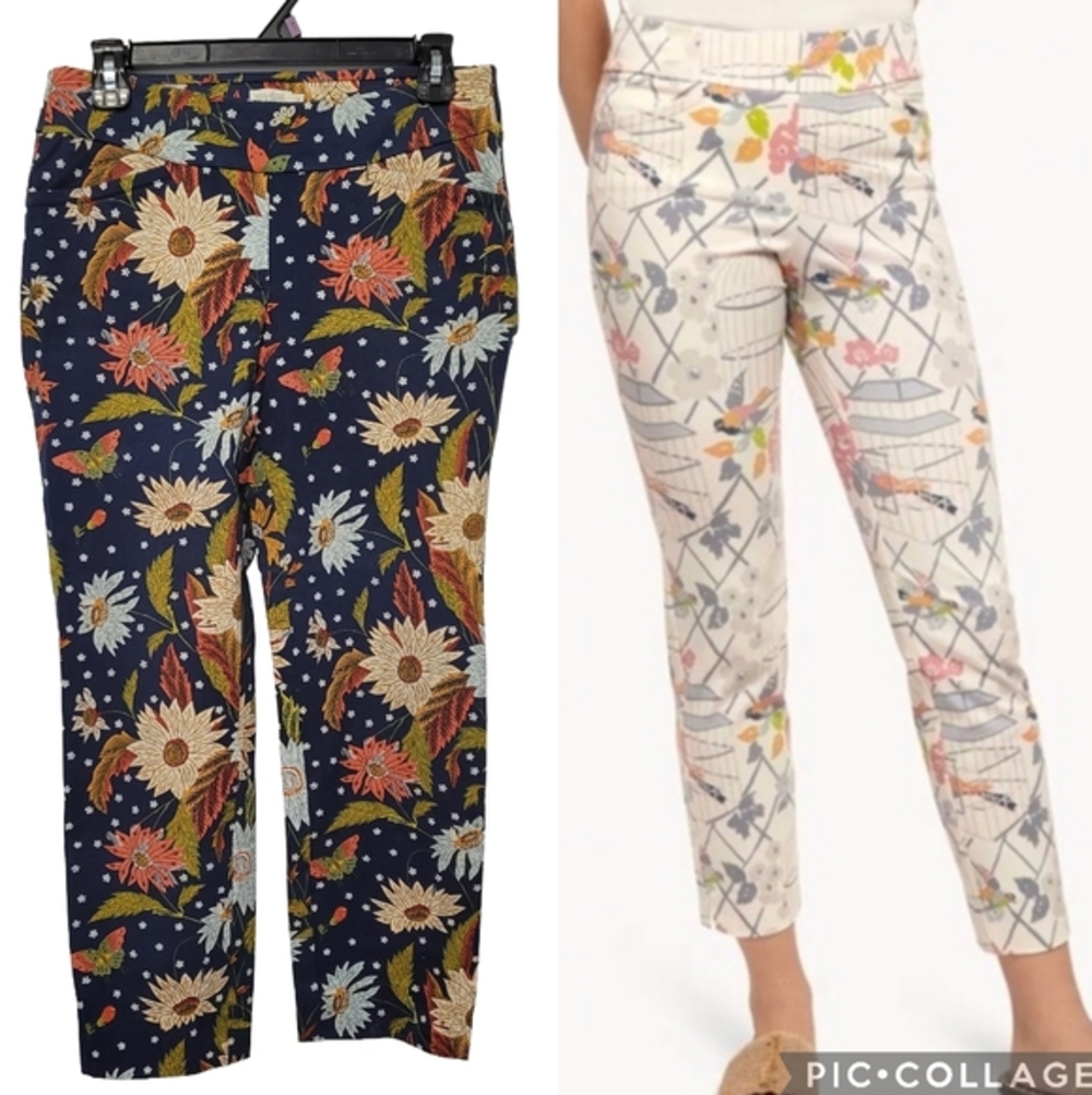 Spartina 449 Maren Pull On‎ Riverside Station Floral Butterflies Pants Sz Small